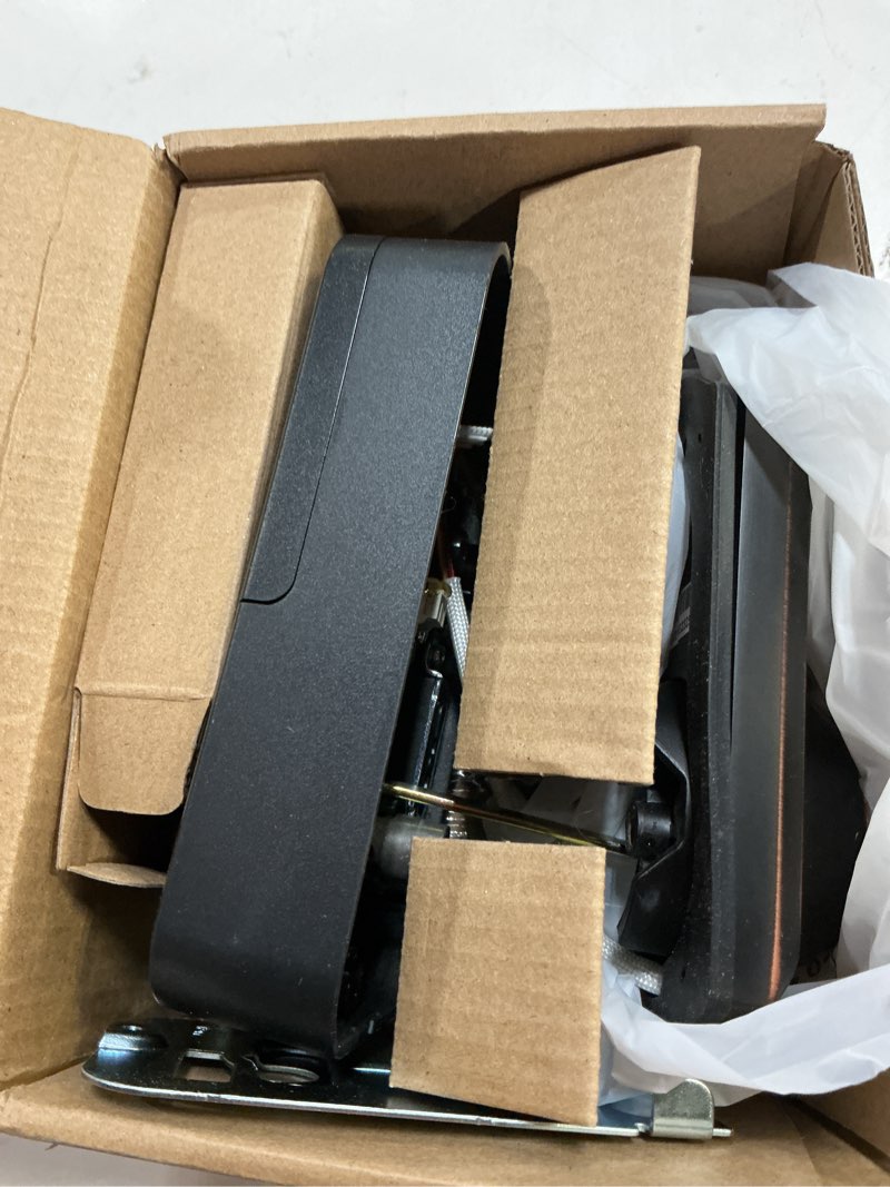 Condition photo showing As Is for veise ve001 keyless entry door lock with keypad, electronic keypad deadbolt for front door, 20 user codes & one-time passcode, auto lock, ip55 waterproof, easy installation for home apartment rental oil rubbed bronze