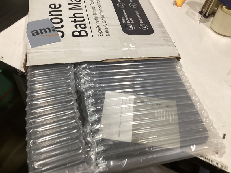 Condition photo showing Good Condition for Stone Bath Mat Diatomaceous Earth Shower Mat Non-Slip Super Absorbent Diatomite Stone Bath Mats for Bathroom Floor Quick Drying Natural Easy to Clean Line2-grey