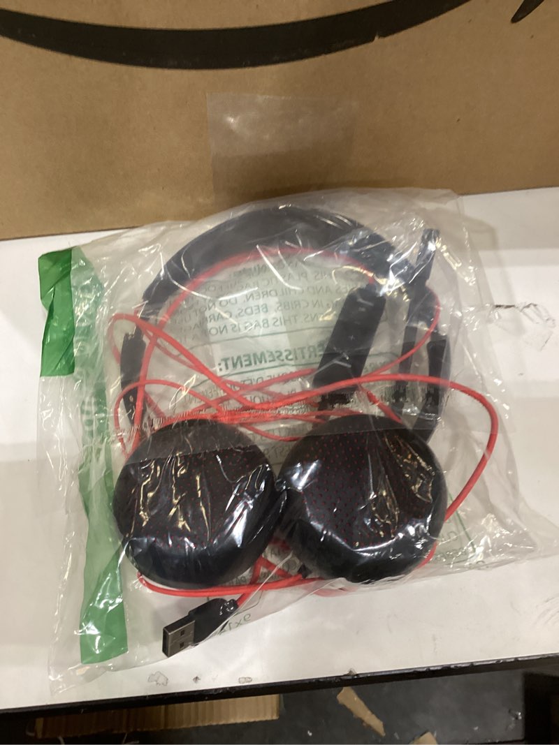 Condition photo showing New/Like New for USB Headset with Microphone for PC, On-Ear Computer Laptop Headphones with Noise Cancelling Microphone in-line Control for Home Office Online Class Skype Zoom (USB+3.5mm, Black) USB+3.5mm Black