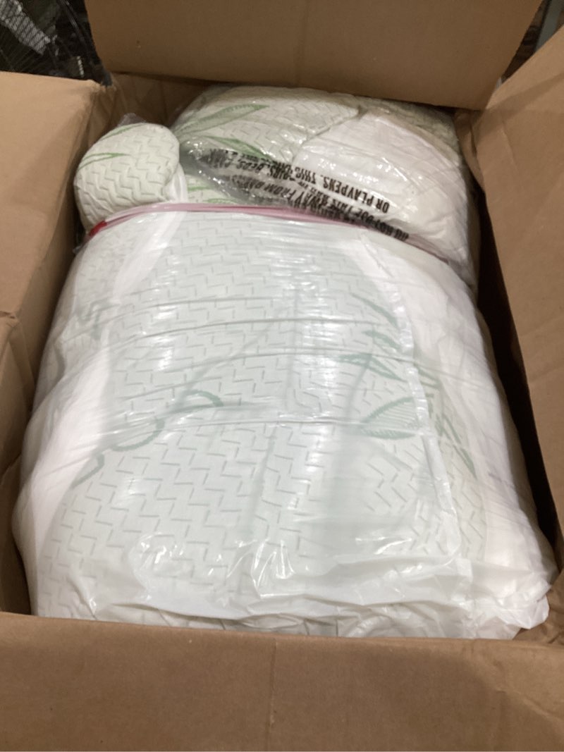 Condition photo showing As Is for extra thick mattress topper full size, waterproof soft viscose derived from bamboo, pillow top mattress pad, mattress cover 1000gsm filling with deep pocket for back pain relief