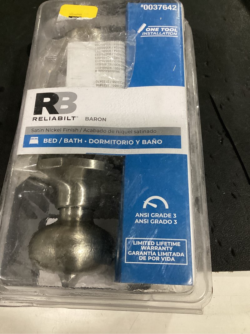 Condition photo showing As Is for reliabilt baron satin nickel privacy door knob