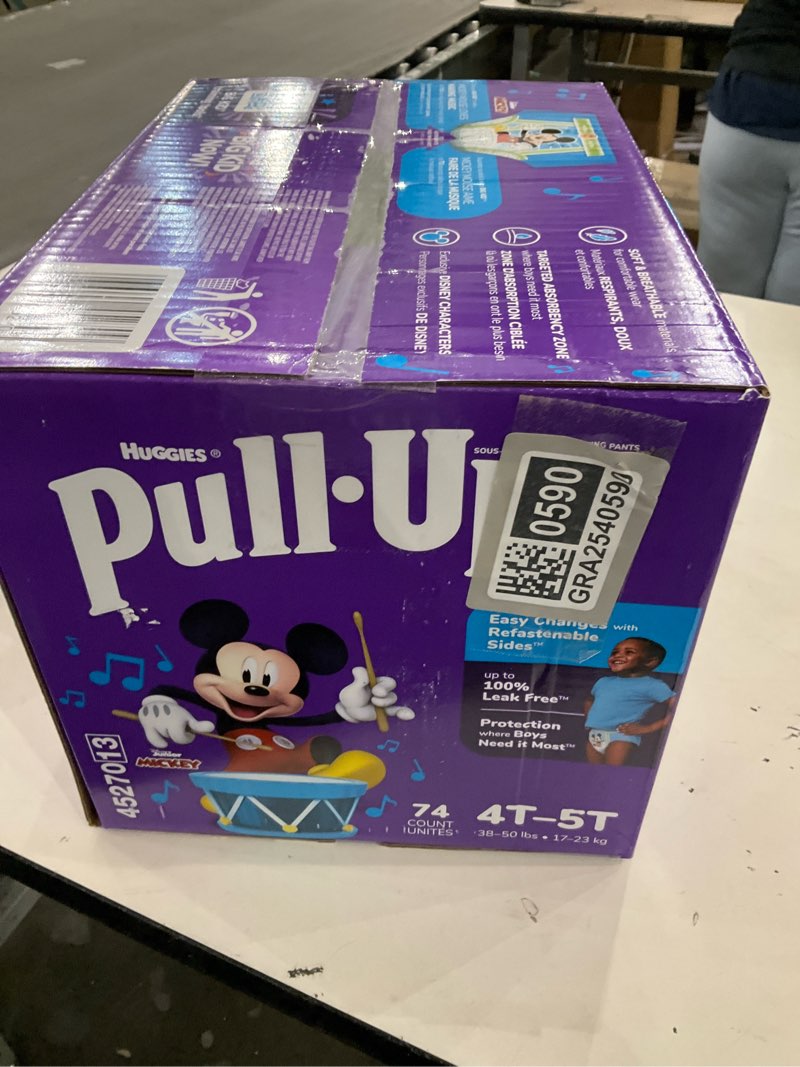 Condition photo showing New/Like New for Pull-Ups Boys' Potty Training Pants, Size 4T-5T Training Underwear (38-50 lbs), 74 Count 4T-5T 74