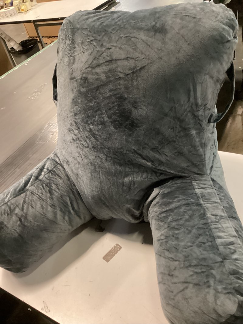 Condition photo showing As Is for SLIGUY Reading Pillow Extra Large 31" Bed Rest Pillow with Detachable Neck Roll for Sitting in Bed or Couch Adult Back Pillow for Watching TV/Gaming/Relaxing Dark Grey X-Large
