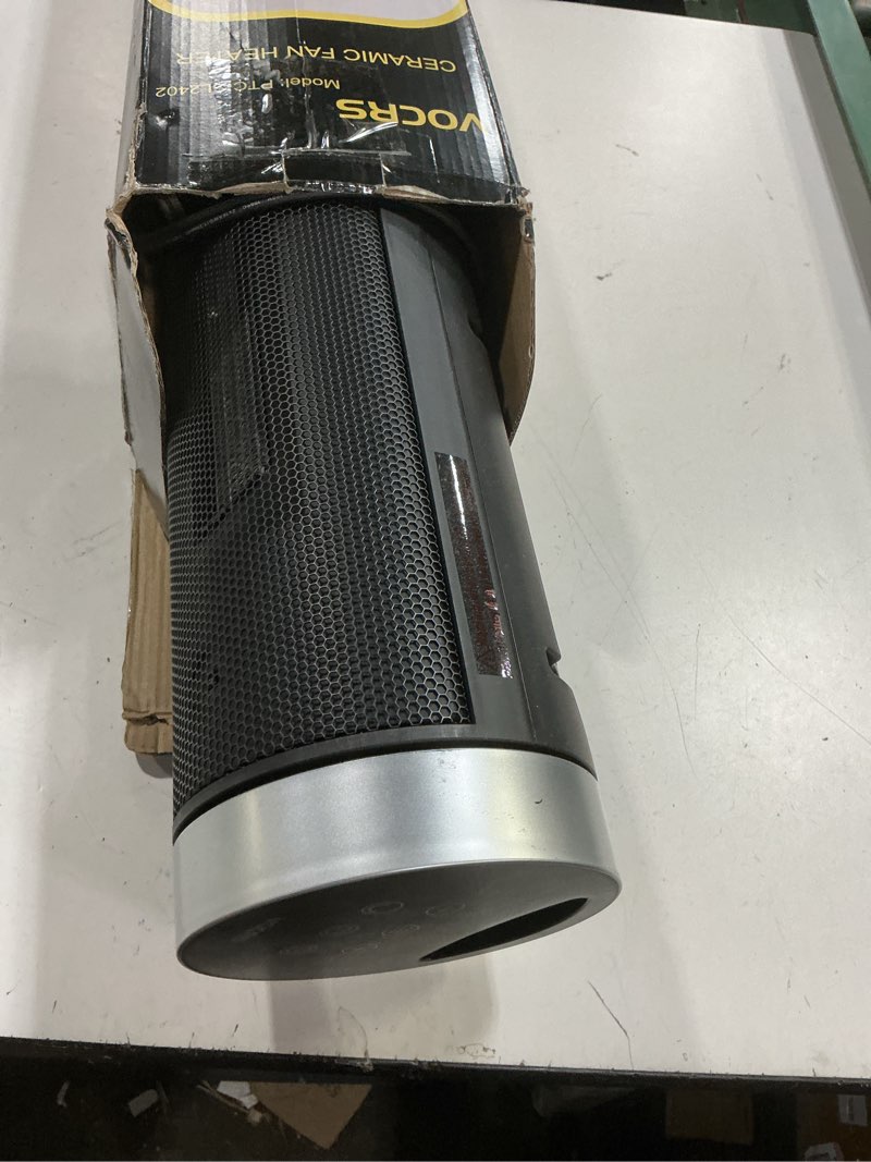 Condition photo showing As Is for space heater for indoor use with remote - 70° oscillating tower electric heater, 24 inchs, 12h timer, 1500w quiet ptc ceramic heating with thermostat, fast safety heat for office, home, bedroom