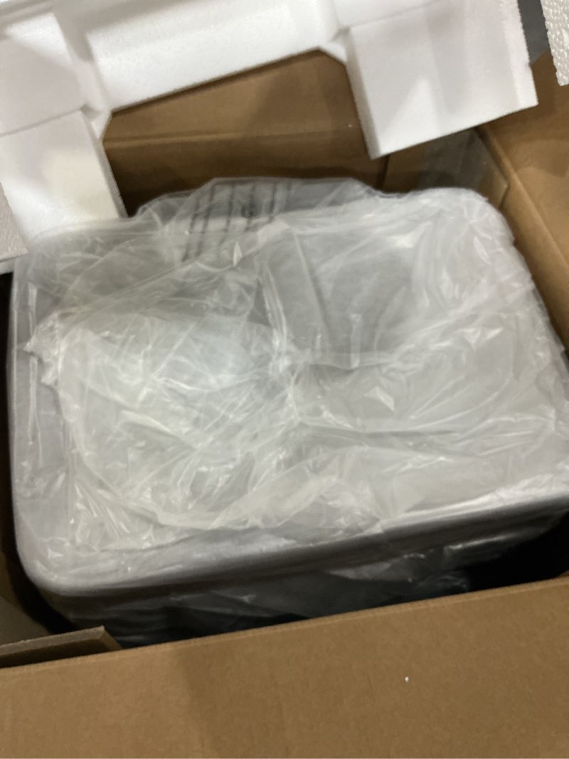 Condition photo showing New/Like New for simpli-magic 50 liter / 13.2 gallon soft-close, smudge resistant trash can with foot pedal and built in filter- stainless steel, sleek finish silver 50l/13.2 gallon