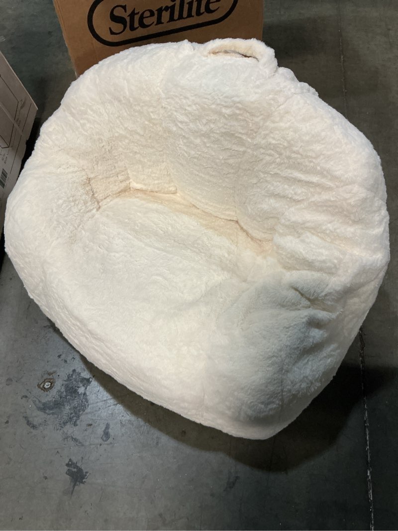 Condition photo showing Good Condition for kingyes giant bean bag chair, fluffy bean bag chair with armrest, memory foam beanbag for adults, beige(pillow not included) giant chair beige