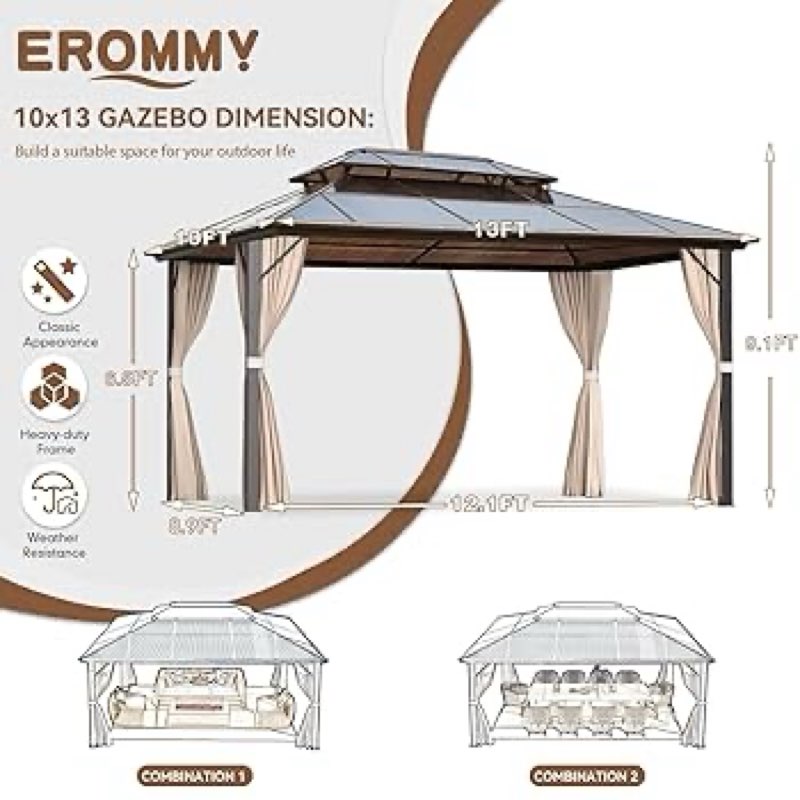 incomplete *missing boxes * Gazebo Polycarbonate Double Roof