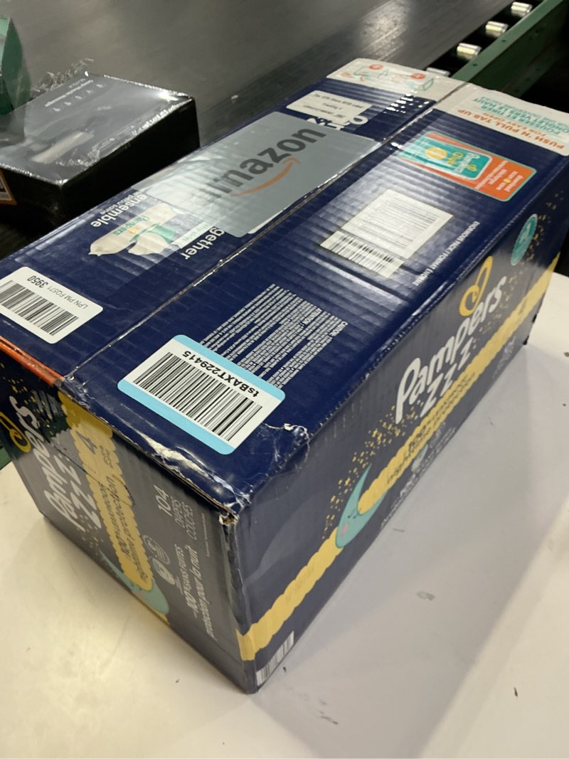 Condition photo showing New/Like New for Pampers ZZZ Overnight Diapers, Size 4 (22-37 lbs), 104 Count, Nighttime Protection Disposable Baby Diaper, Night Time Leak and Skin Protection Size 4 104