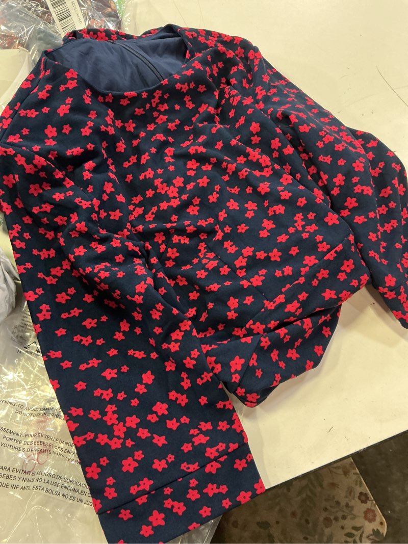 Condition photo showing New/Like New for simple flavor women's floral vintage dress elegant midi evening dress 3/4 sleeves x-large red/blue