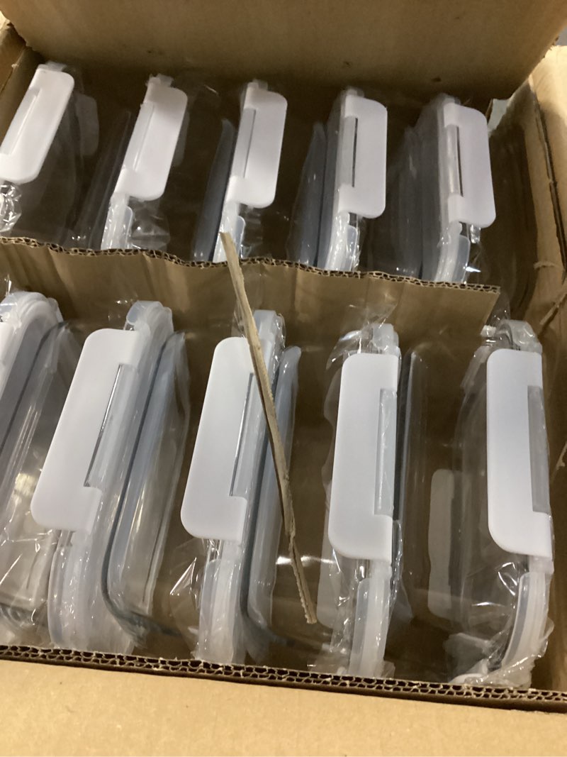 Condition photo showing New/Like New for M MCIRCO 10-Pack 22 Oz Glass Meal Prep Containers with Lids - Microwave, Oven, Freezer & Dishwasher Safe - White