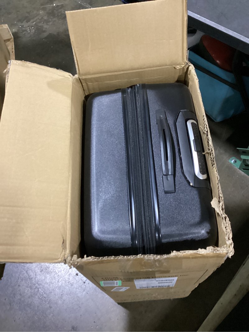 Condition photo showing As Is for wrangler smart spinner hardside luggage, 3 piece set, black 3 piece set black