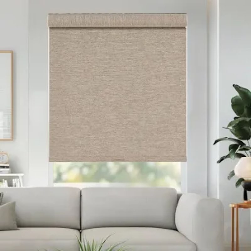 Burlywood Birch 100% Blackout Roller Shades for Window Room Darkening Thermal Insulated UV Protectio
