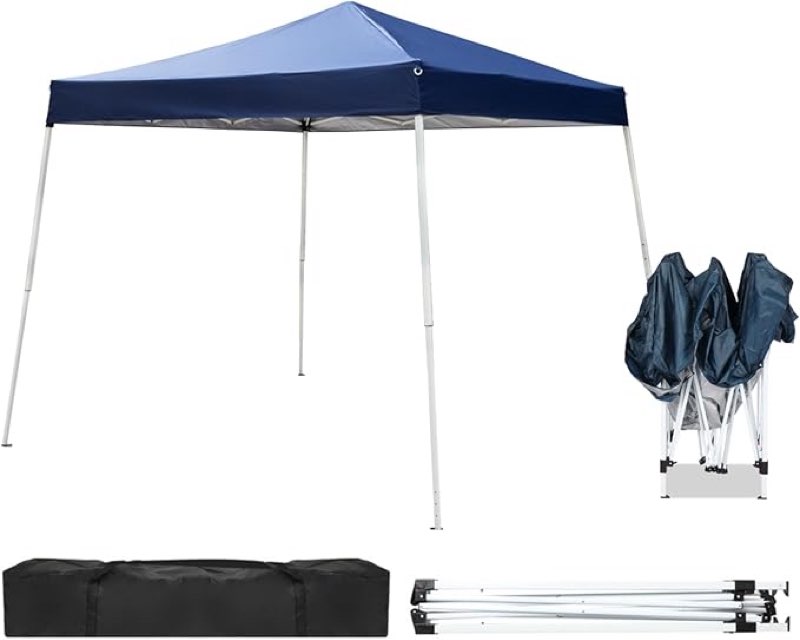 Outvita Canopy 8 x 8 Pop Up Commercial Instant Gazebo Tent, Waterproof & UV Protection Canopy Tent with Slant Legs for Party Wedding Birthday BBQ Events