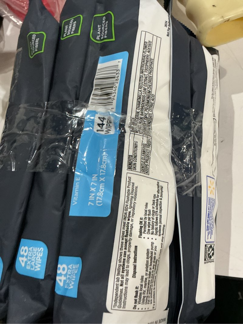 Condition photo showing Good Condition for equate extra large flushable wet wipes  fragrance free  144 wipes (3 pack)
