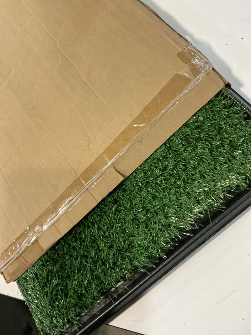 Condition photo showing New/Like New for artificial grass puppy pee pad for dogs and small pets - 20x25 reusable 4-layer training potty pad with tray - dog house and pet supplies by petmaker medium 4-layer system