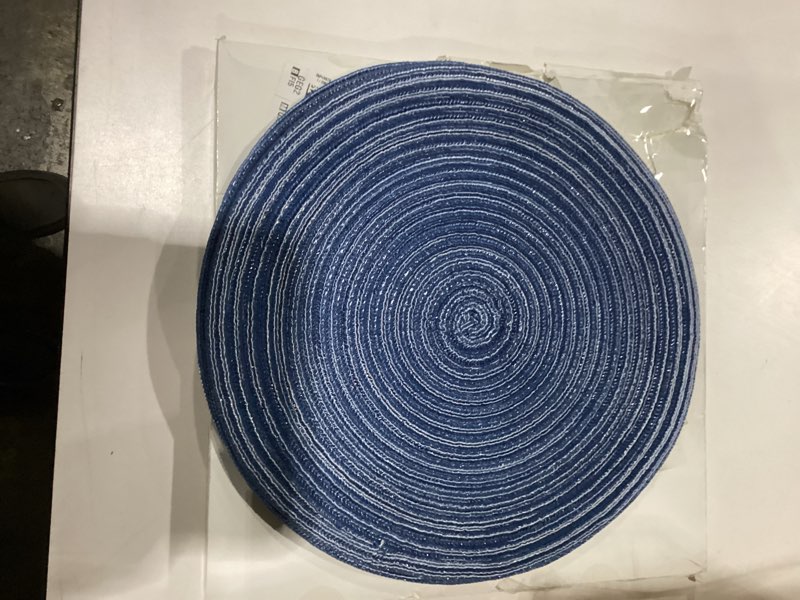 Braided Round Placemats Set of 6, Woven Washable Non-Slip Table Mats for Kitchen Dining, 15 Inch, He