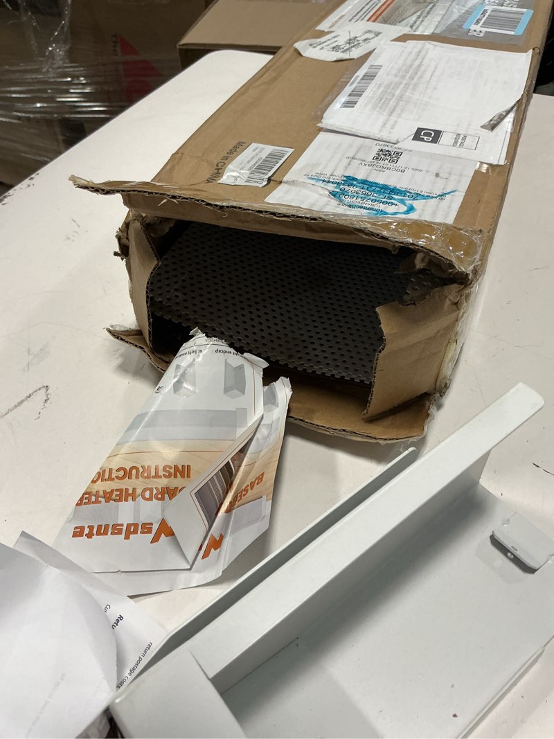 Condition photo showing Good Condition for 6ft Steel Easy Slip-On Baseboard Heater Cover with End Caps for Bathroom & Hydronic System for Replacing Old Cover, White Cover 6ft?With End Caps?