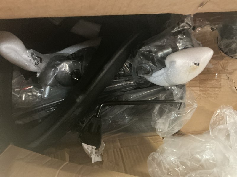 Condition photo showing Good Condition for DUMOS Office Desk Chair - Ergonomic Mid Back with Lumbar Support & Rocking Mode, Height Adjustable with Fixed Armrest, Storage Back for Computer, Gaming, Conference, Meeting, 360° Swivel, Black Black Fixed Arm pack of 1