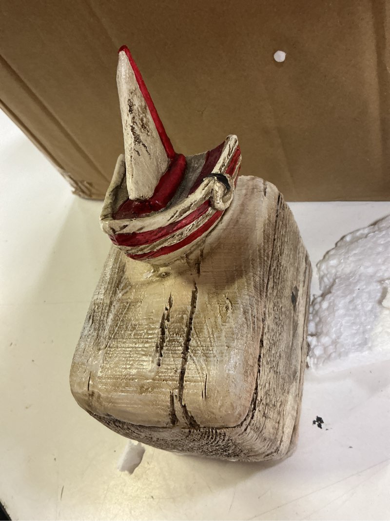 Condition photo showing Good Condition for guichifun whale decorative bookends book holder - distressed finish resin cute bookend set with sailboat nautical book shelf decor for living room office home decoration gift? 11.8 x 3.9 x 6.5 inch wood