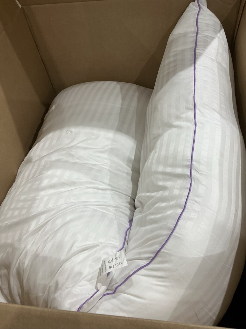 Condition photo showing As Is for vainoc pillows king size set of 2,breathable hotel collection bed pillows for sleeping medium soft down alternative microfiber filled,20 x 36 inches white king(2pack)