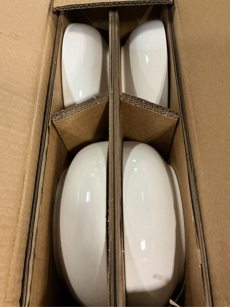 Condition photo showing New/Like New for le tauci pasta bowls 45 oz, salad bowls set for serving soup, pasta, noodle, dinner, large kitchen bowl plates, microwave safe - 8.5 inch, set of 4, white white 45 ounces