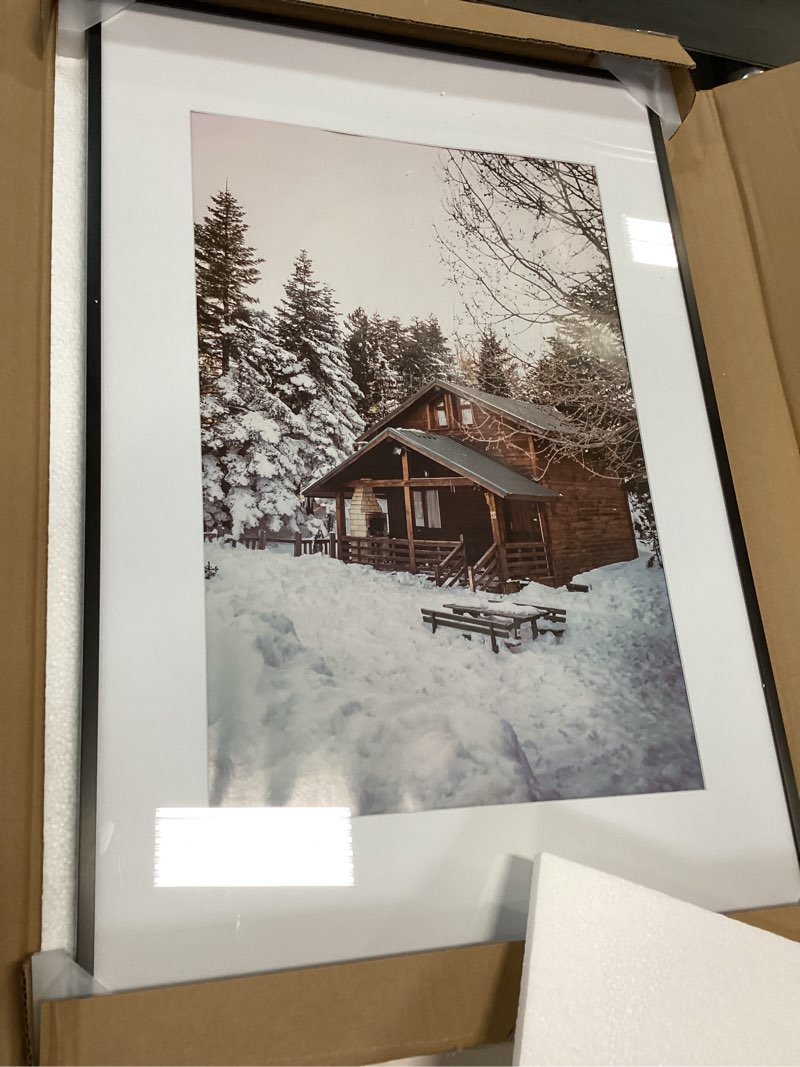 Frametory, 16x24 Aluminum Picture Frame - 16 x 24 Black Frame with Removable Mat for 12 x 18 Photo -