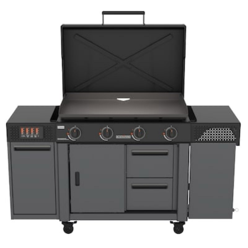blackstone 36" culinary deluxe omnivore griddle with extended side table 4 -burner liquid propane flat top grill