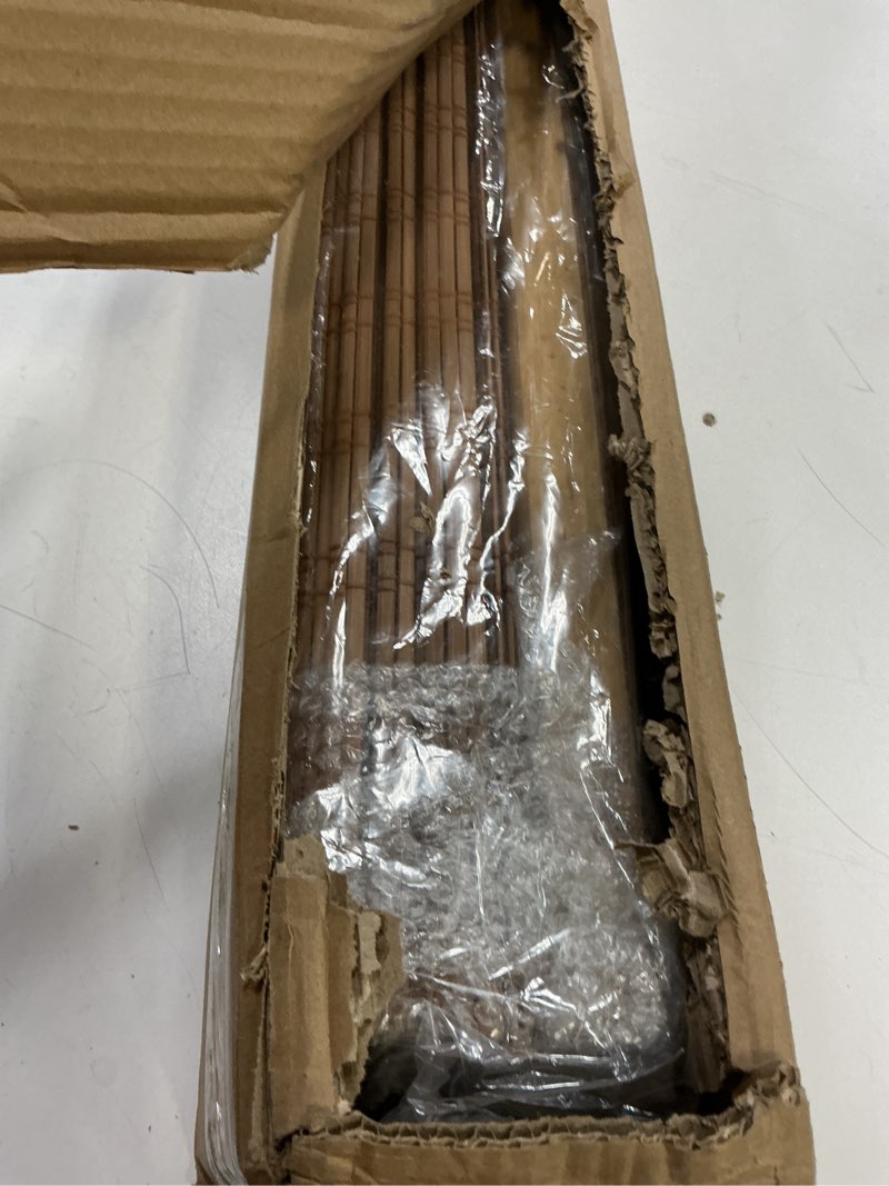 Condition photo showing Good Condition for LazBlinds No Tools No Drill Cordless Bamboo Roman Shades, Light Filtering Window Treatment, Roll Up Bamboo Blinds for Windows 39'' W x 48'' H, Ceylon Light Russet Light Filtering-ceylon Light Russet 39" W x 48" H