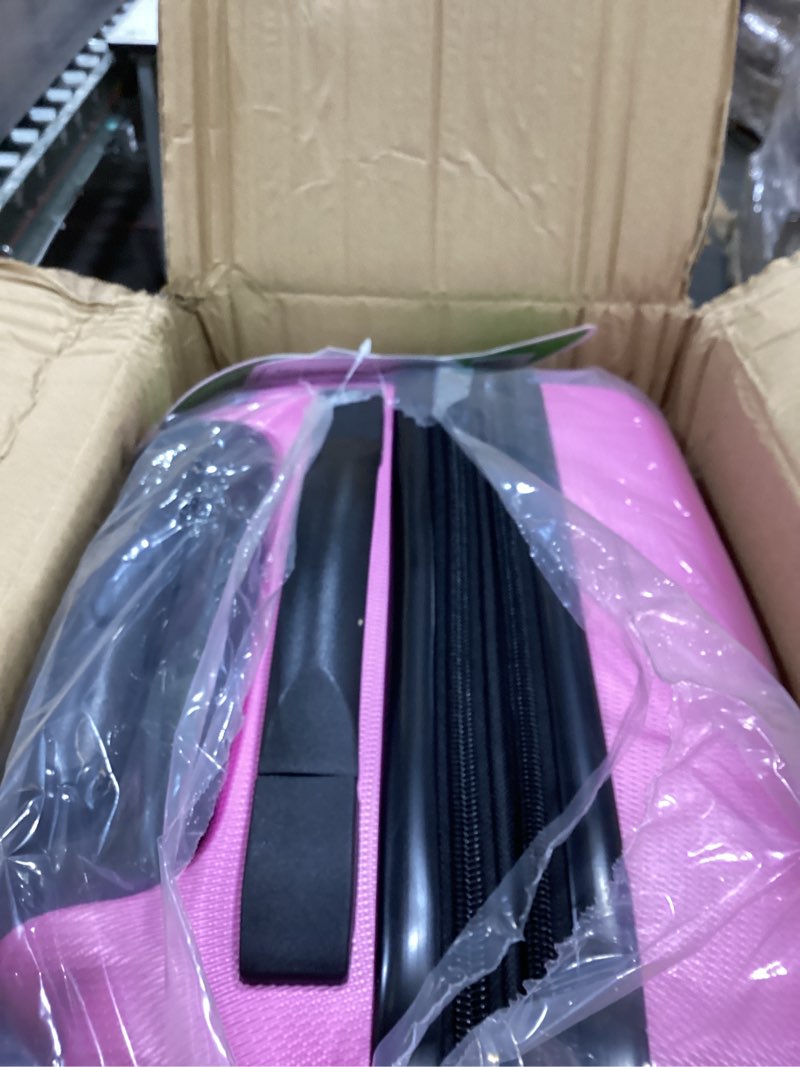 Condition photo showing Good Condition for Rockland Melbourne Lightweight Expandable Hardside Spinner Wheel Luggage in Pink Carry-On 20" Pink