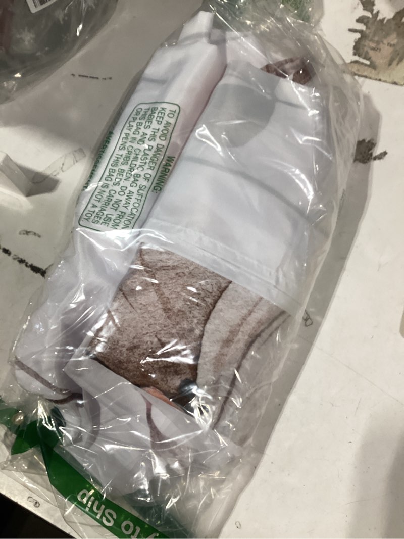 Condition photo showing Good Condition for No Hook Shower Curtain with Snap in Liner - Floral Shower Curtain - Fabric Waterproof Inner Liner, Plants Watercolor Brown Modern Cloth Shower Curtains - Machine Washable, 71 x 74 Brown 71"W x 74"L (Pack of 1)