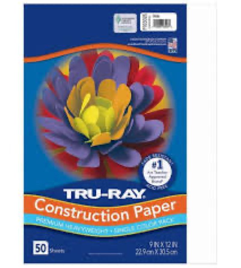 Tru-Ray Premium Construction Paper, White, 12" x 18", 150 Sheets