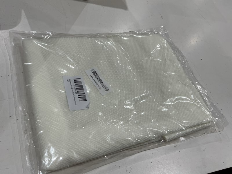 Condition photo showing Good Condition for biscaynebay textured fabric tablecloths round 60", ivory water resistant table cloth small circle folding table covers for dining, kitchen, wedding, parties etc. machine washable 60" (round) ivory