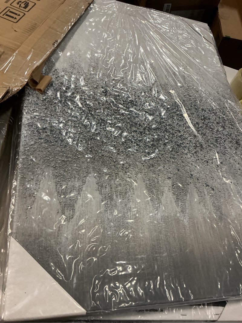 Condition photo showing item condition for Sofoney - 3D Silver Glitter Embellished Gray Abstract Canvas Wall Art 100% Hand Painted Modern Grey White Oil Painting for Living Room Bedroom Home Decor, 20X30inchx 3 Piece, Ready to Hang 30"L x 20"W A-01
