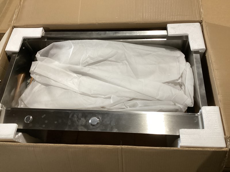 Condition photo showing Good Condition for 33 in. drop-in kitchen sink-16-gauge stainless steel single bowl, 33 x 19 top mount sink with accessories, workstation