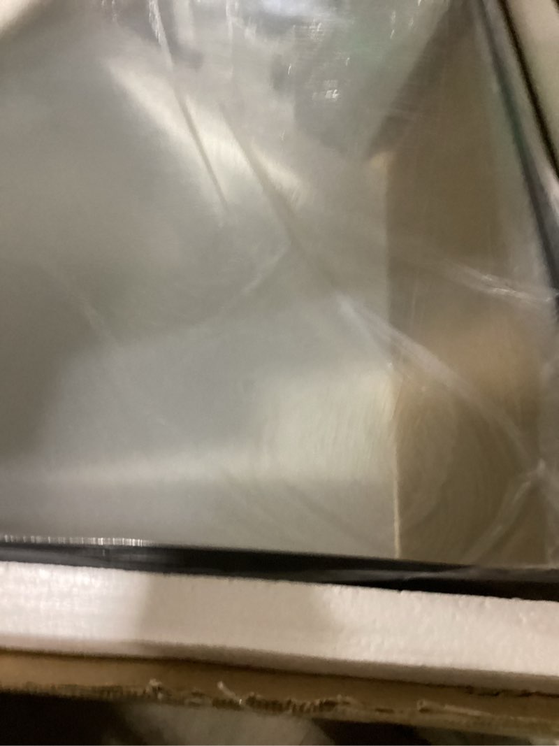 Condition photo showing Good Condition for VooBang Bathroom Mirror 24x32 inch, Black Gorgeous Deep Frame Wall Mirror, Modern Round Corner Bathroom Vanity Mirror for Bedroom, Living Room, Hanging or Leaning Horizontal or Vertical, Black Black 32"L x 24"W