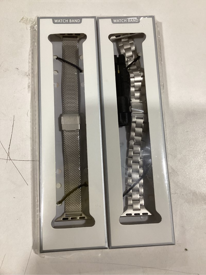 Condition photo showing As Is for Metal Magnetic Apple Watch Band Compatible with 38mm 40mm 41mm 42mm 44mm 45mm 46mm 49mm, Stainless Steel Mesh Loop Strap iWatch Bands for Series 11/10/9/8/SE/7/6/5/4/3/2/1/Ultra Women Men Starlight 38/40/41/42mm(series 10/11)