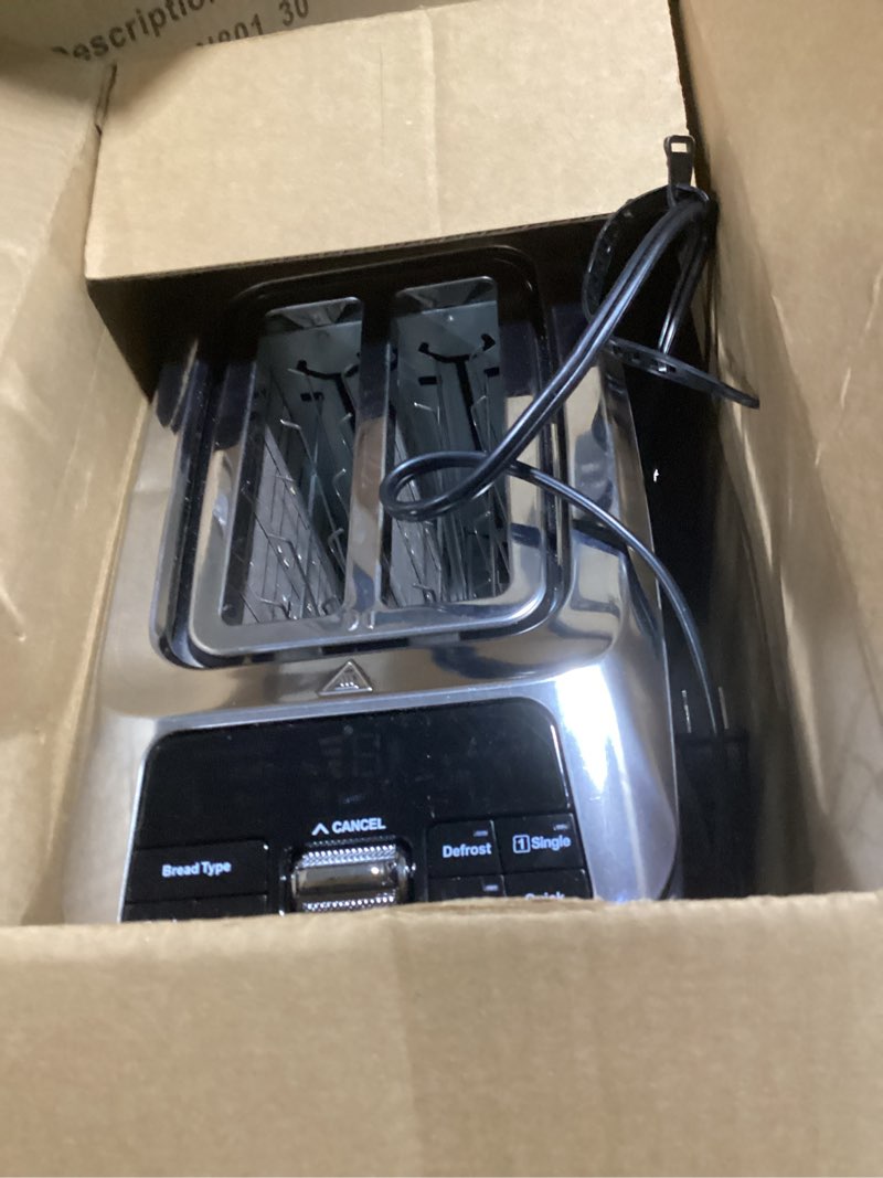 Condition photo showing As Is for cuisinart cpt-520 2-slice motorized toaster, stainless steel/black