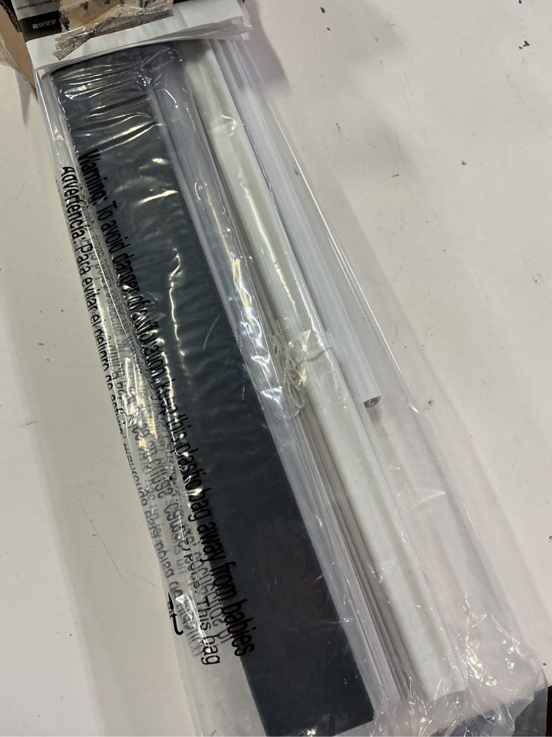 Condition photo showing Good Condition for lazblinds no tools no drill cordless 1" vinyl mini blinds, 100% blackout blinds for indoor windows, room darkening privacy window blinds and shades for interior, 34" w x 48" h, white white 34" w x 48" h