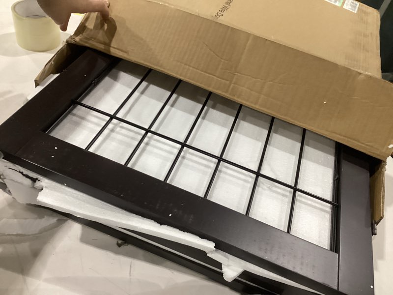 PAWLAND Freestanding Dog gate with Walk Through Door, Dog Gates for Doorways, The House, Stairs, 80"