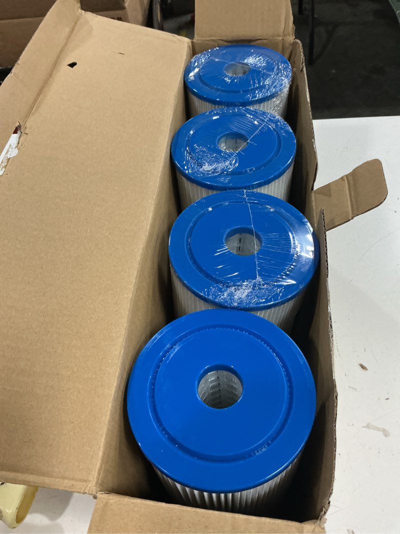 Condition photo showing As Is for 5 micron 10" x 4.5" whole house water filter compatible with ge fxhsc, gxwh40l, plumber w50pehd, culligan r50-bbsa, pentek r50-bb, w10-pr, dupont wfhdc3001, w50pehd, high flow sediment filters, 4 pack