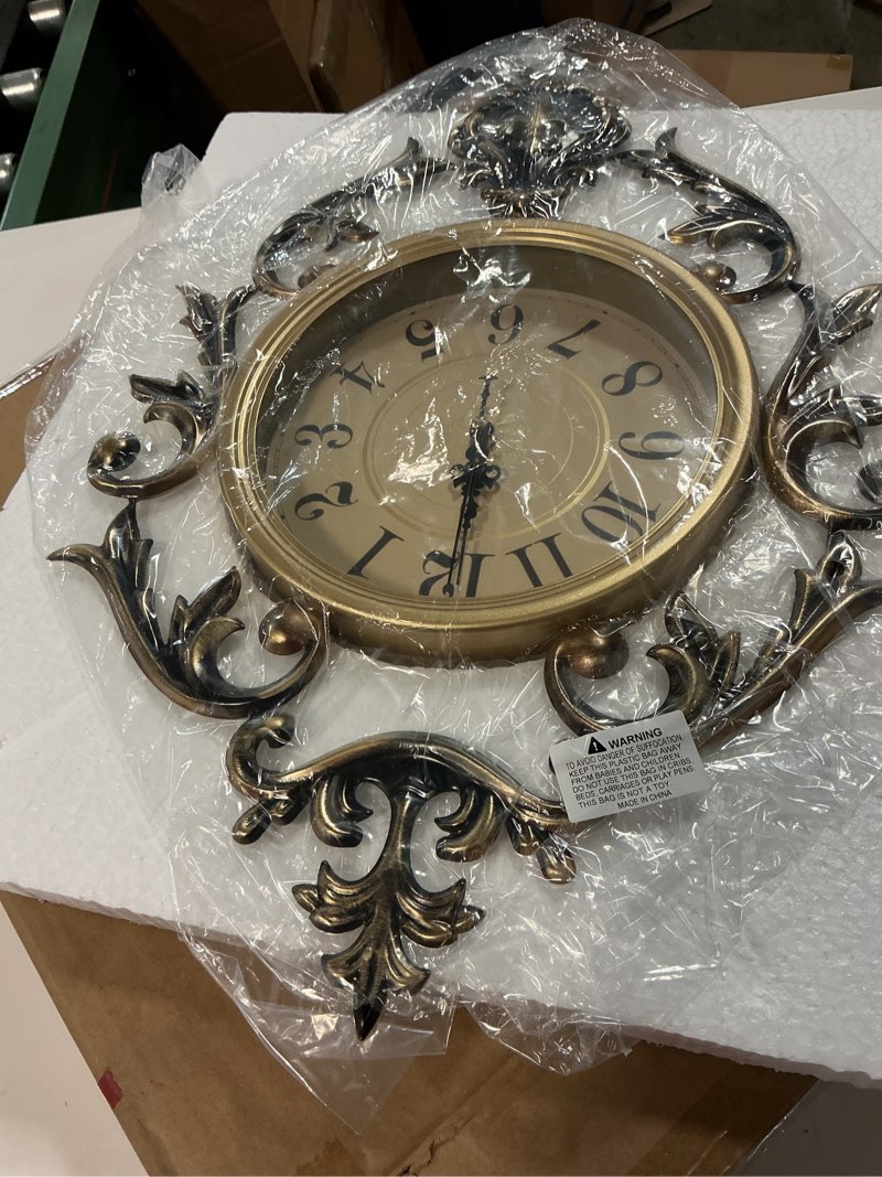 Condition photo showing New/Like New for vintage wall clocks living room,decorative antique large wall clocks,21" x 15" digital retro silent wall clock battery operated for bedroom kitchen entryway office decor 21"w x 15"h