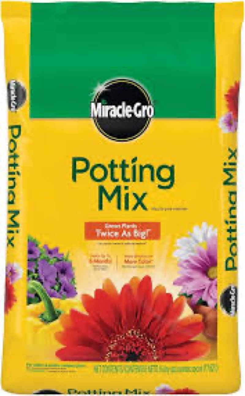 miracle-gro potting mix, for container plants, flowers, vegetables, annuals, perennials, shrubs, fee