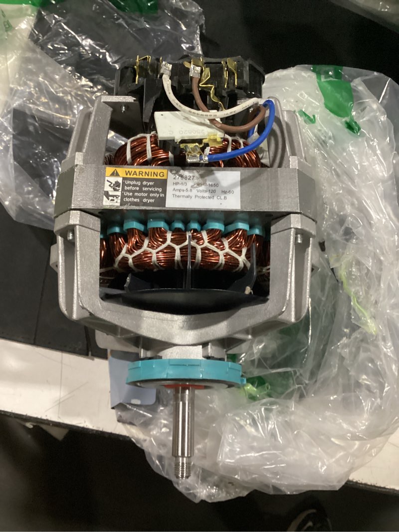 Condition photo showing As Is for upgraded 279827 dryer motor compatible with whirlpool kenmore dryer | replacement parts blower motor