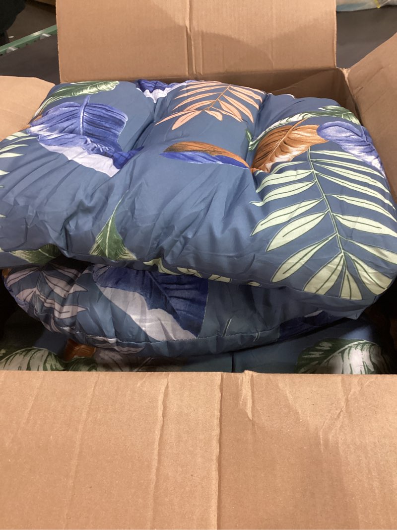 Condition photo showing Good Condition for wicker chair cushions set, 2 u-shaped cushions & 1 loveseat, waterproof outdoor loveseat cushion for patio furniture, settee bench pad all weather,blueleaf