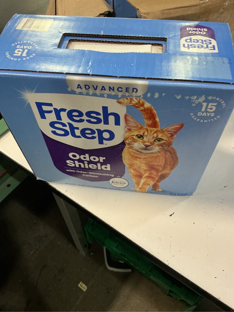 Condition photo showing New/Like New for fresh step advanced odor shield multi cat clumping litter with febreze freshness, low dust, odor control with ammonia block tech, compatible in automatic litter boxes, 37 lb. (2 x 18.5 lb.)