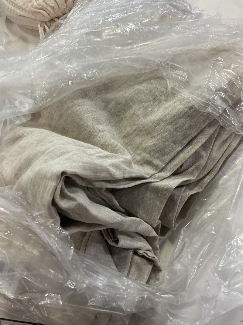 Condition photo showing As Is for european linen curtain, 96x108, flax