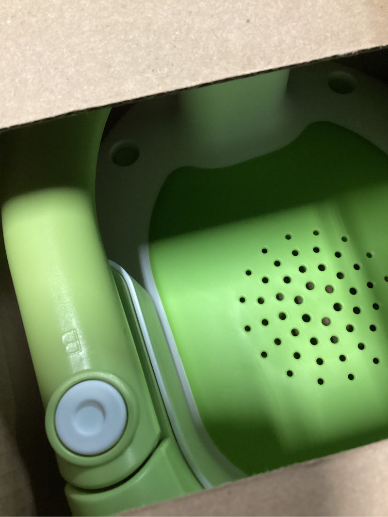 Condition photo showing As Is for baby bath seat for babies 6 months & up - toddler bath seats for baby sitting up with 4 suction cups & soft cushion, non-slip infants shower bathtub chair for newborn boys girls, green
