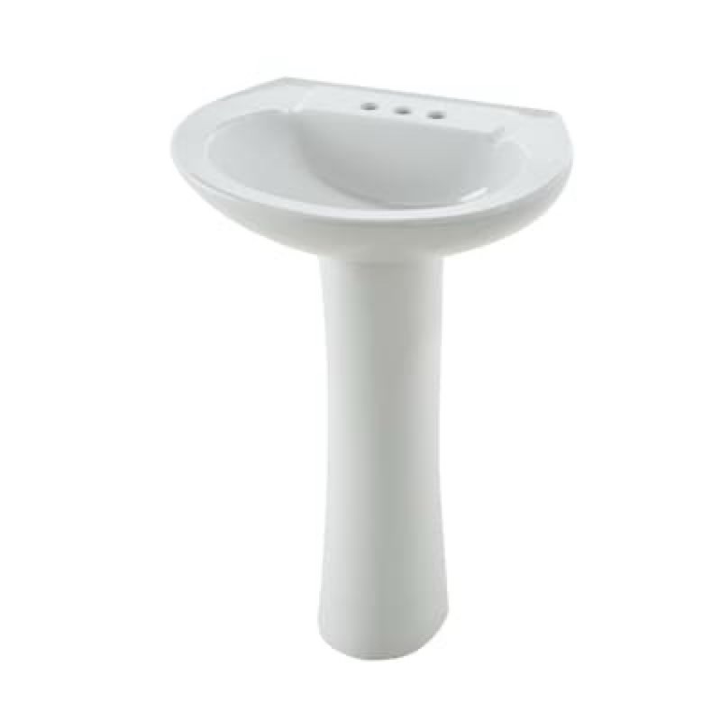 Project Source Alexa Vitreous china Traditional White Pedestal Sink Combo