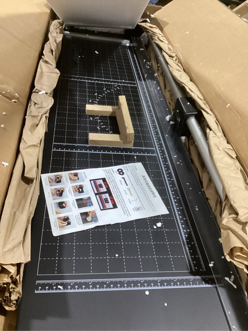 Condition photo showing Good Condition for Manual Heavy Duty 36 Inch Rolling Cutter Precision Rotary Paper Trimmer for Photo Paper, Film, Art Paper Jam, Office Paper, Thin Plastic Soft Board, PVC,Cutting Table,Professional Rolling Trimmer