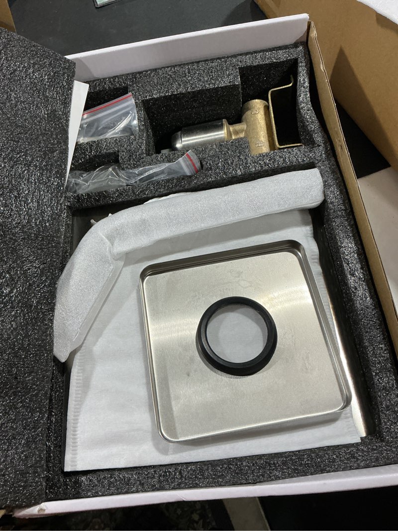 Condition photo showing Good Condition for heyalan 8 inch shower head and handle set square shower faucet set bathroom rainfall shower system stainless steel showerhead single function shower trim kit,female thread valve,brushed nickel